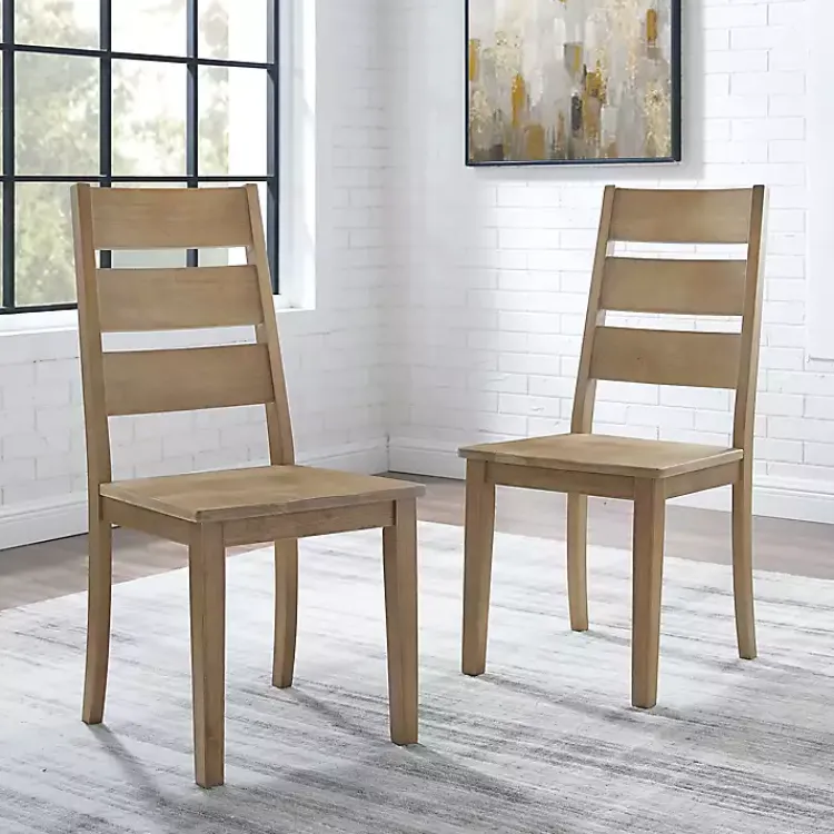 Kirklands Home Dining Chairs|Jolie Ladder Back 2-pc. Dining Chair Set Tan