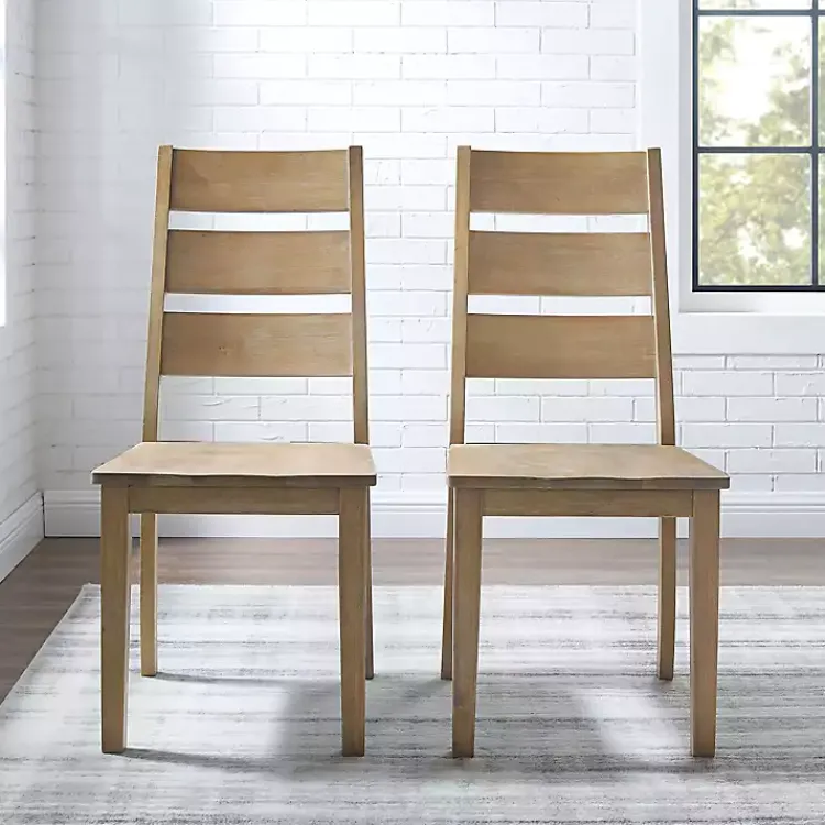 Kirklands Home Dining Chairs|Jolie Ladder Back 2-pc. Dining Chair Set Tan