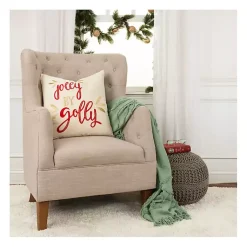Discount Jolly by Golly Christmas Throw Pillow Christmas Pillows