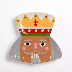 Kirklands Home Dinnerware|Jolly Nutcracker Shaped Appetizer Plate Multi
