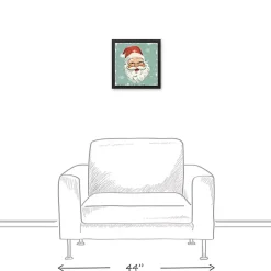 New Jolly Retro Santa Framed Canvas Art Print Christmas Art & Wall Decor