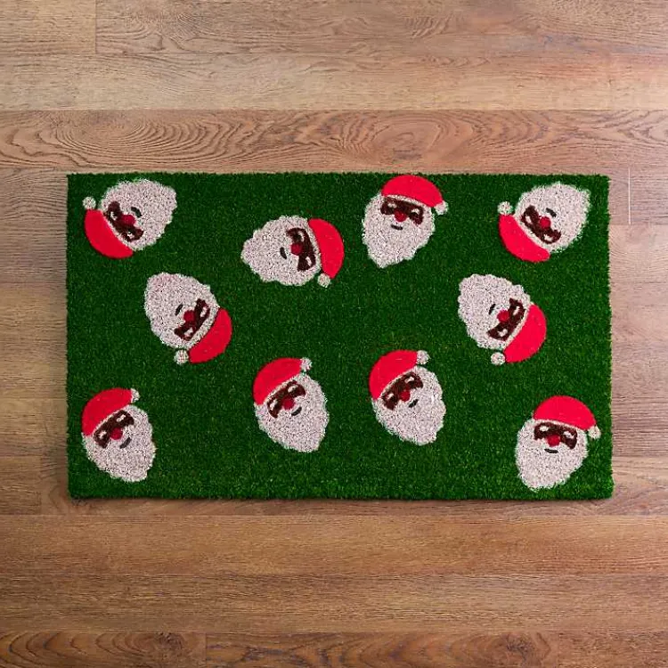 Kirklands Home Doormats|Jolly Santa Christmas Doormat