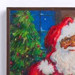 Sale Jolly Santa Cookies and Hot Cocoa Canvas Art Print Christmas Art & Wall Decor