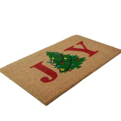 Clearance Joy Christmas Tree Coir Doormat Outdoor Christmas Decorations
