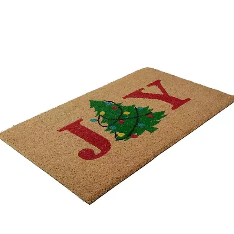 Clearance Joy Christmas Tree Coir Doormat Outdoor Christmas Decorations