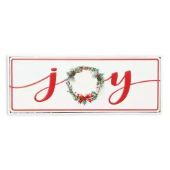Best Joy Christmas Wreath Metal Wall Sign Christmas Art & Wall Decor