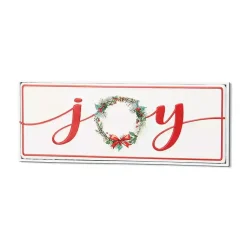 Best Joy Christmas Wreath Metal Wall Sign Christmas Art & Wall Decor