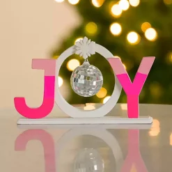 Discount Joy Disco Ball Tabletop Sign Christmas Decorations