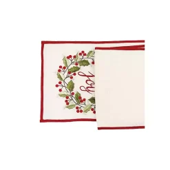 New Joy Holly Wreath Table Runner Christmas Dining & Entertaining
