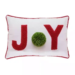 Discount Joy Pom Pom Lumbar Pillow Christmas Pillows