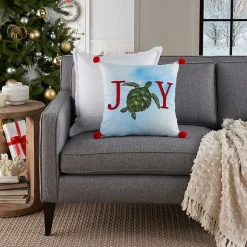 Outlet Joy Sea Turtle Pom Pom Pillow Christmas Pillows