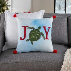 Outlet Joy Sea Turtle Pom Pom Pillow Christmas Pillows