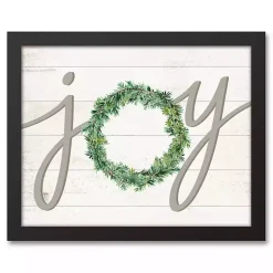 Best Joy Wreath Framed Art Print Christmas Art & Wall Decor