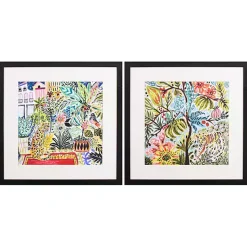 Kirklands Home Framed Art|Jungle Cat Landscape Framed Art Prints, Set of 2 Multi