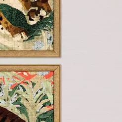 Kirklands Home Framed Art|Jungle Cats Framed Art Prints, Set of 2