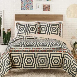 Kirklands Home Quilts|Justina Blakeney Black Hypnotic Queen Quilt Set