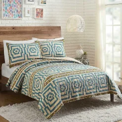 Kirklands Home Quilts|Justina Blakeney Blue Hypnotic Queen Quilt Set