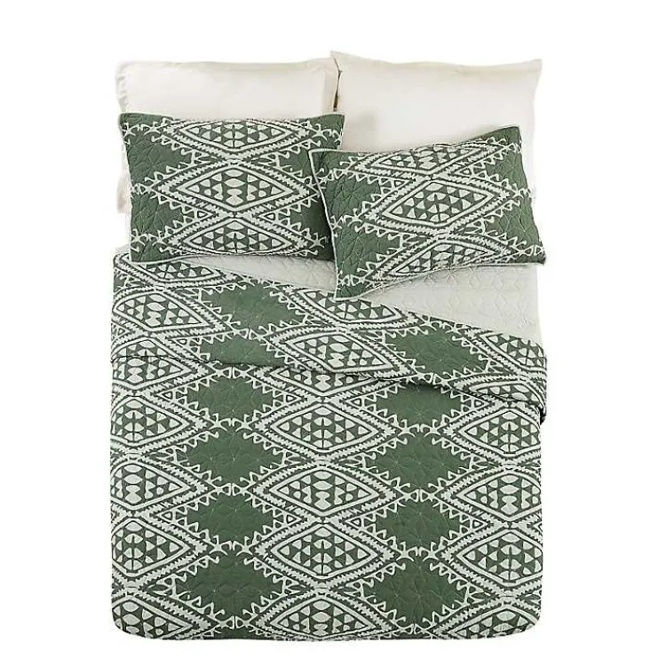 Kirklands Home Quilts|Justina Blakeney Aisha Queen Quilt Set Green
