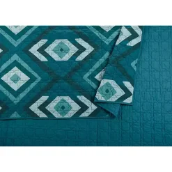 Kirklands Home Quilts|Justina Blakeney Midway 3-pc. Full/Queen Quilt Set Blue
