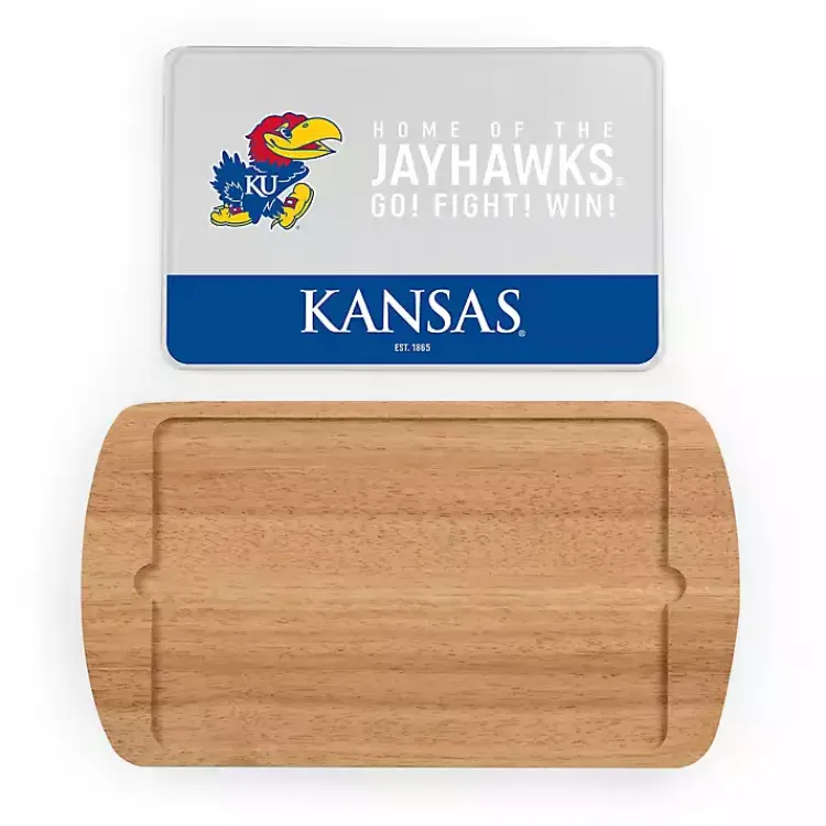Kirklands Home Serving & Entertaining|Kansas Jayhawks Wood and Glass Serving Board