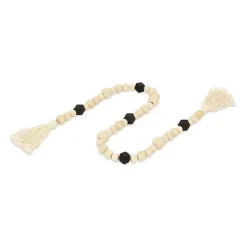 Discount Kara Black Beaded Wood Polygon Decorative Garland Decorative Accents