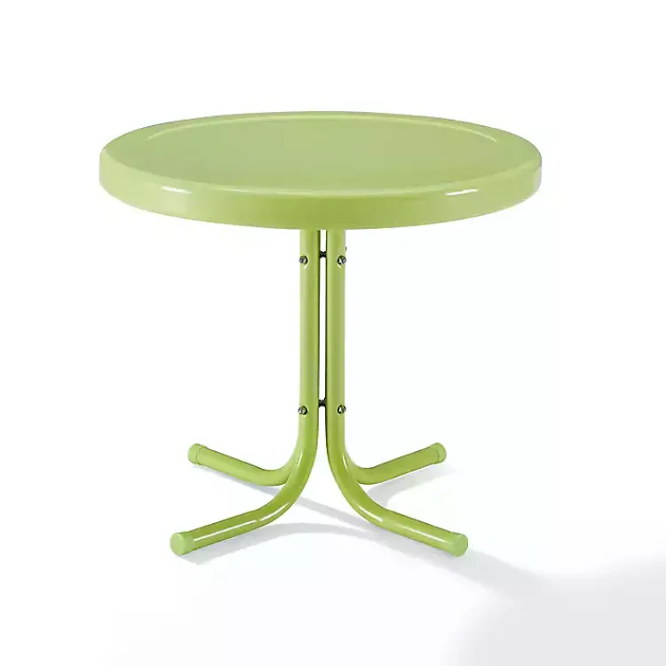 Kirklands Home Outdoor Tables|Key Lime Retro Metal Outdoor Side Table Green