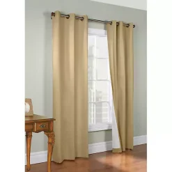 Kirklands Home Curtains & Drapes|Khaki Room Darkening Curtain Panel Set, 95 in. Tan