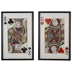 Kirklands Home Framed Art|King & Queen Card Framed Art Prints, Set of 2 Multi