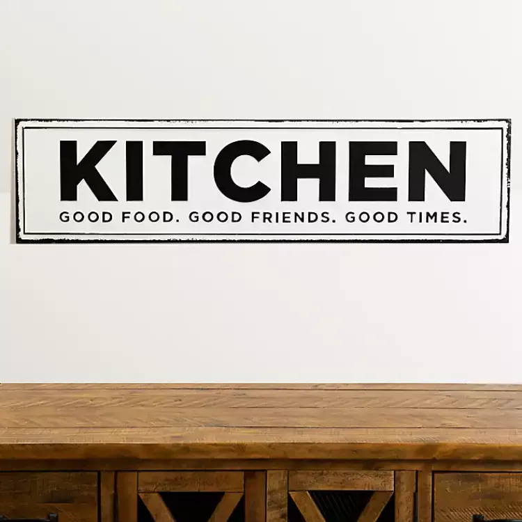 Kirklands Home Wall Quotes & Signs|Kitchen Good Food Good Friends Good Times Plaque White