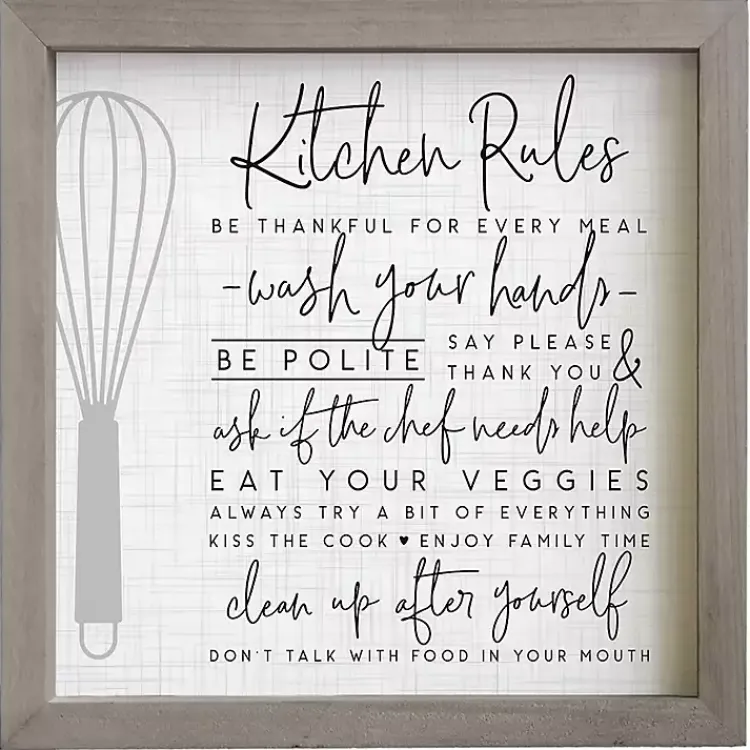 Kirklands Home Wall Quotes & Signs|Kitchen Rules Framed Wall Plaque