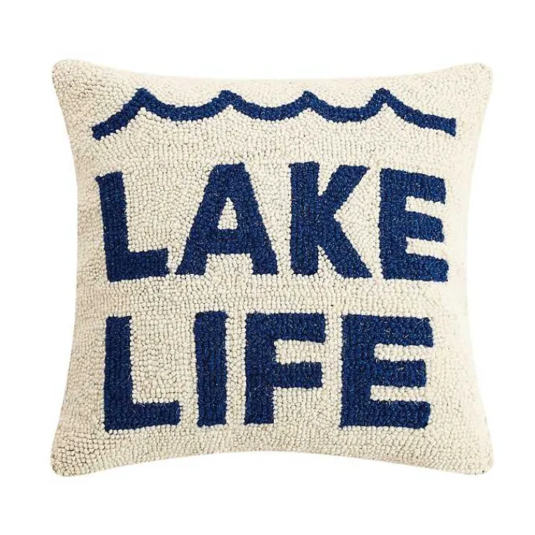 Lake Life Hooked Throw Pillow Pillows