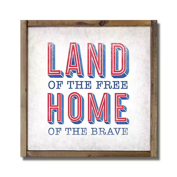 Kirklands Home Wall Plaques|Land of the Free Framed Wood Wall Plaque