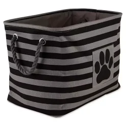 Online Large Black Paw Print Striped Pet Basket Baskets & Boxes
