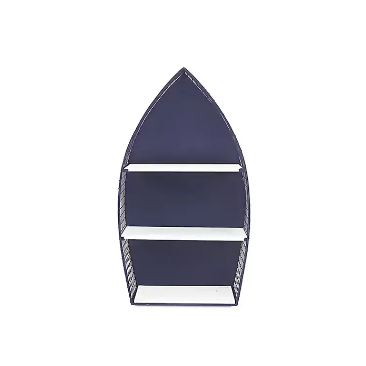 Kirklands Home Shelves|Large Navy and White Rowboat Bookshelf, 30 in.