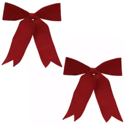 Outlet Large Velvet Christmas Bows, Set of 2 Christmas Decorations