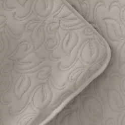 Kirklands Home Quilts|Latte Floral Stitch 3-pc. King Quilt Set Tan