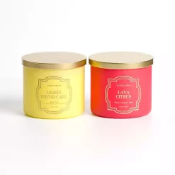 Hot Lava Citrus & Lemon Pound Cake 2-pc. Candle Set Candles