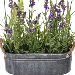 Sale Lavender and Fern Arrangement in Iron Pot, 16 in. Arrangements & Greenery