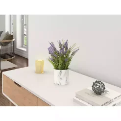 Lavender Arrangement in Marbled Ceramic Planter Arrangements & Greenery