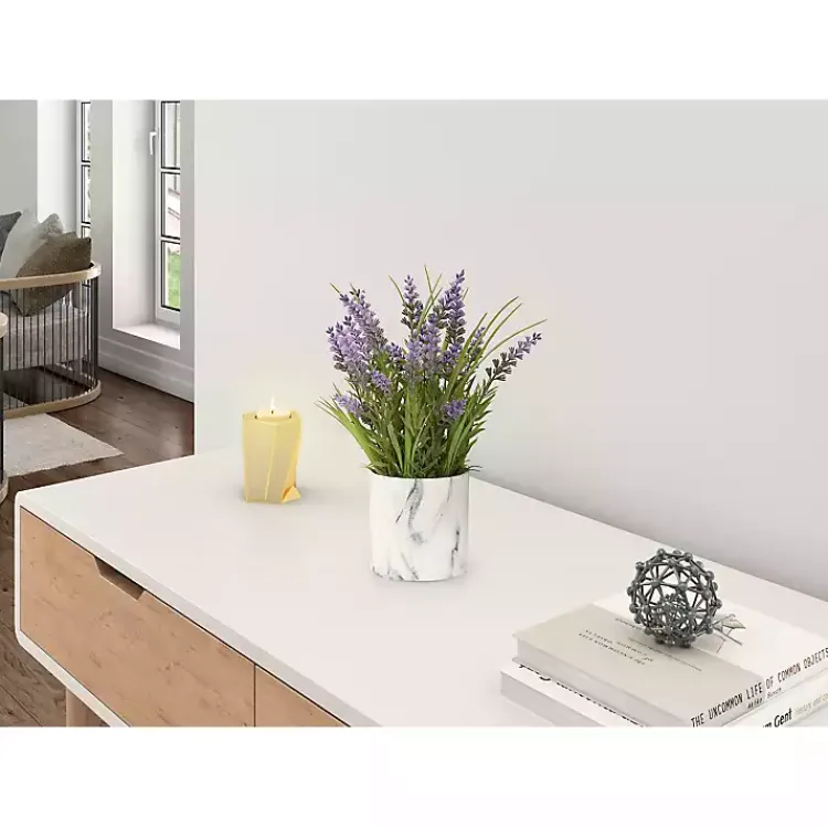 Lavender Arrangement in Marbled Ceramic Planter Arrangements & Greenery