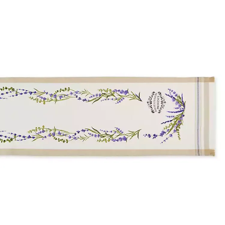 Kirklands Home Table Linens|Lavender Garland Cotton Table Runner