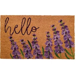 Kirklands Home Doormats|Lavender Hello Doormat