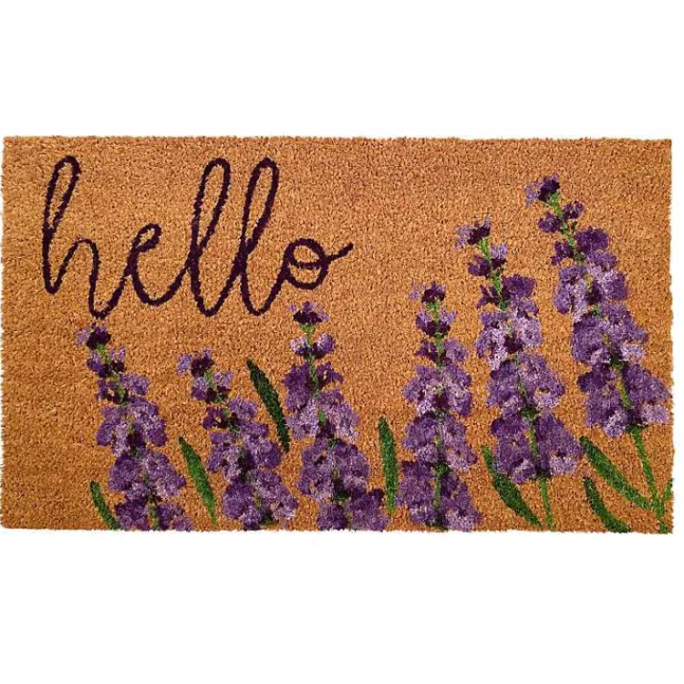 Kirklands Home Doormats|Lavender Hello Doormat