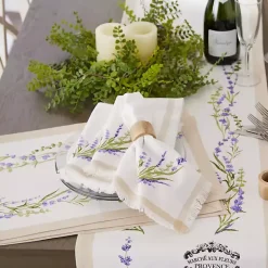 Kirklands Home Table Linens|Lavender Sprigs Cotton Napkins, Set of 4