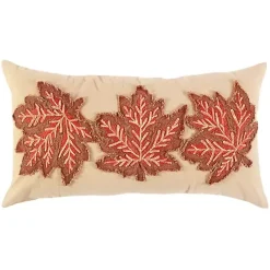 Sale Leaf Patterned Harvest Lumbar Pillow Fall