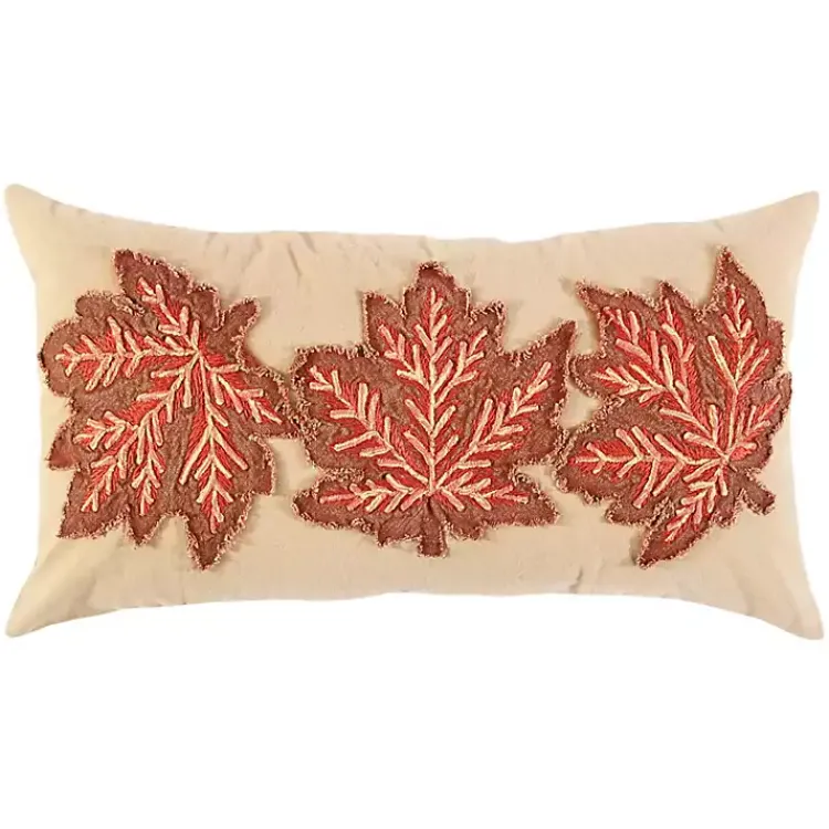 Sale Leaf Patterned Harvest Lumbar Pillow Fall