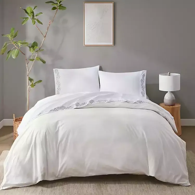 Kirklands Home Bed Sheets|Leafy Vine Hem Microfiber 4-pc. Full Sheet Set