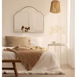 Kirklands Home Decorative Mirrors|Leanna Gold Arched Frame Mirror