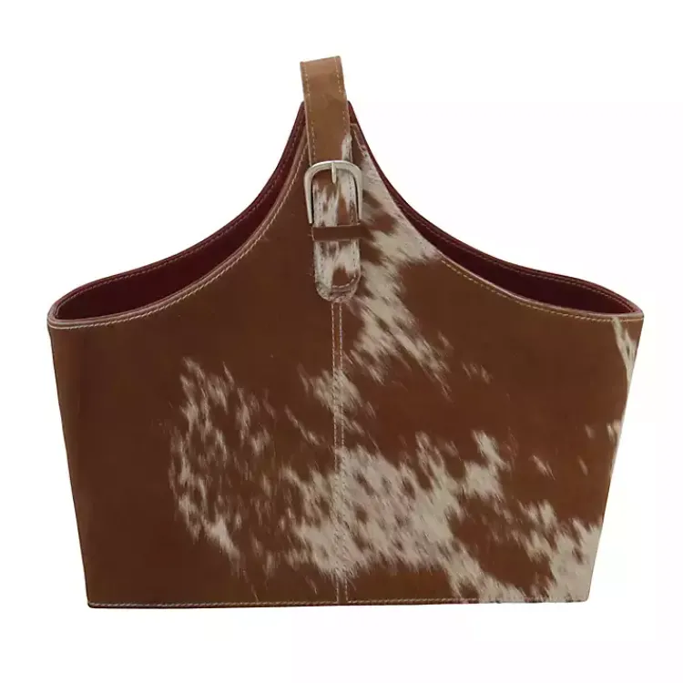 Discount Leather Hide Modern Magazine Rack Basket Baskets & Boxes