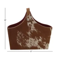 Discount Leather Hide Modern Magazine Rack Basket Baskets & Boxes